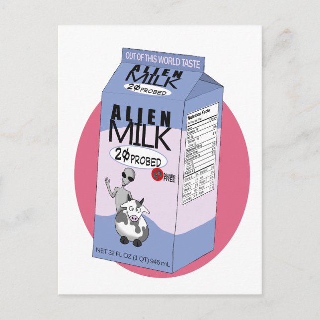 Tarjeta postal Alien Milk (Anverso)