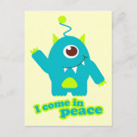 Tarjeta postal alienígena de paz