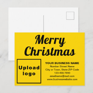 Tarjeta Postal Amarilla de Navidad de Empresa