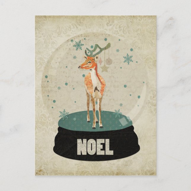 Tarjeta postal Amber Buck Noel Snowglobe (Anverso)