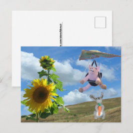 Tarjeta postal - Amigos felices en la colina