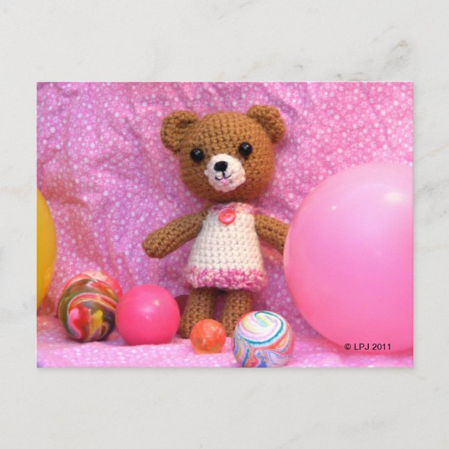 Tarjeta postal Amigurumi Teddy Bear (Anverso)