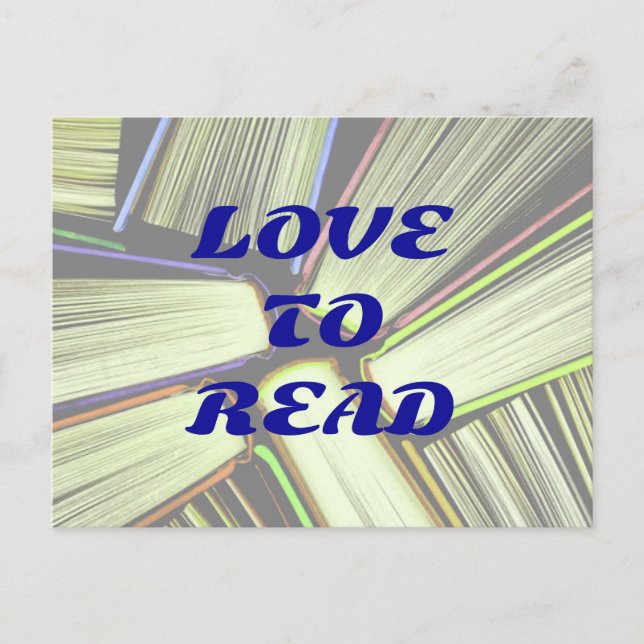 Tarjeta postal AMO LEER (Anverso)