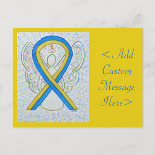 Tarjeta postal Angel de la cinta azul y amarilla p