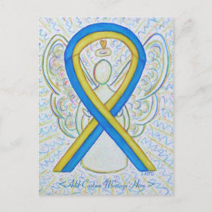 Tarjeta postal Angel de la cinta azul y amarilla p