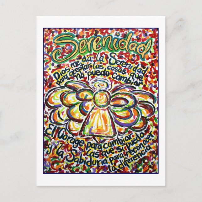 Tarjeta postal Angel de la Oración Española de Ser (Anverso)