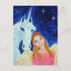 Tarjeta postal Angel & Unicorn