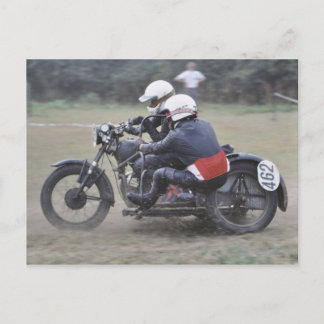 Tarjeta postal anterior a '65 para sidecar