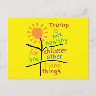 Tarjeta postal anti-Trump de color amarillo brilla