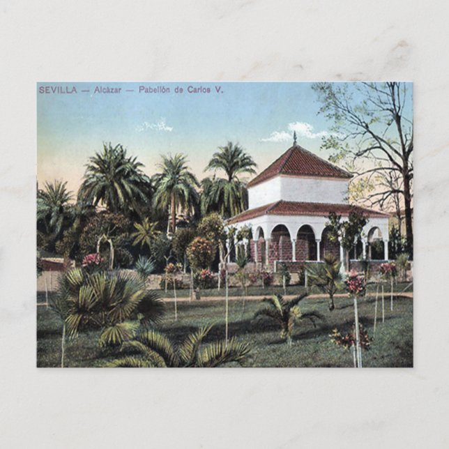 Tarjeta Postal Antigua - Alcázar, Sevilla, España (Anverso)