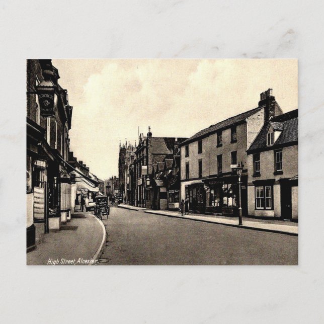 Tarjeta postal antigua - Alcester, Warwickshire (Anverso)