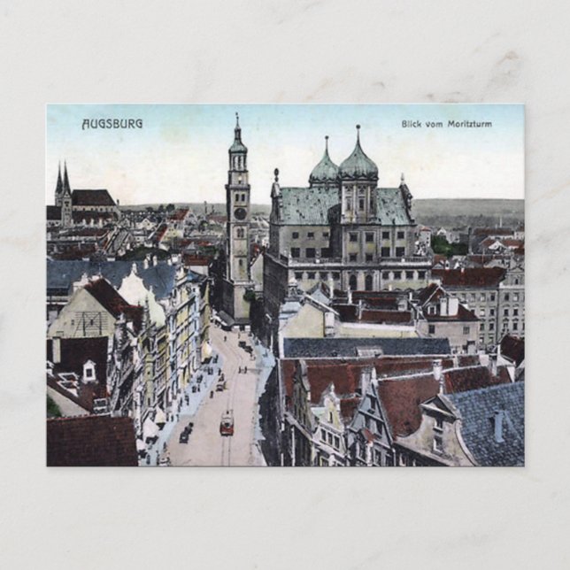 Tarjeta postal antigua - Augsburgo, Alemania (Anverso)