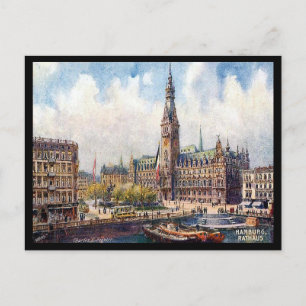 Tarjeta postal antigua - Ayuntamiento, Hamburgo, A