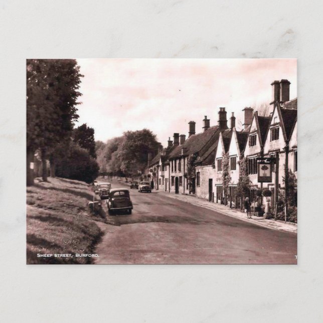 Tarjeta postal antigua - Burford, Oxfordshire, Ing (Anverso)