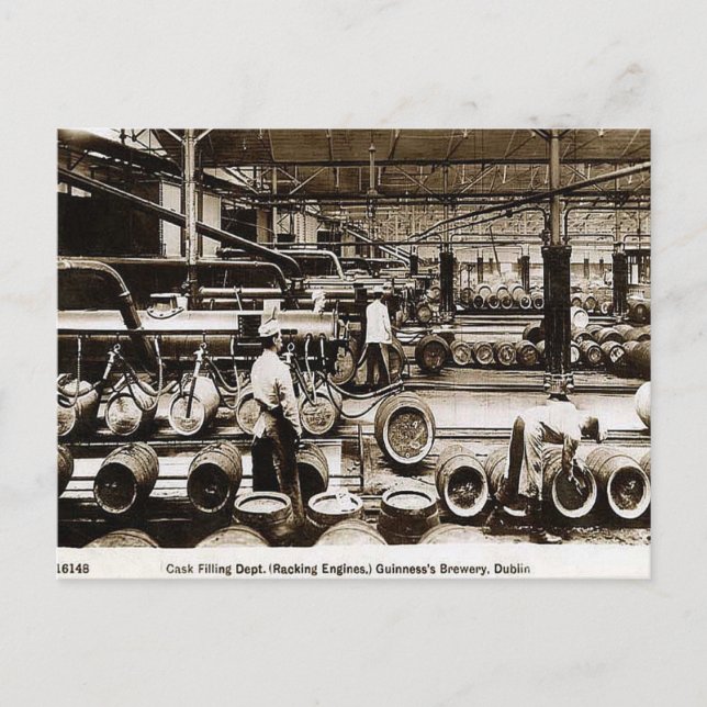 Tarjeta postal antigua - Cervecería Guinness, Dubl (Anverso)