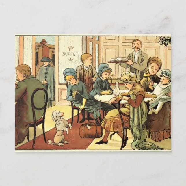 Tarjeta Postal Antigua Con Hermosa Ilustración (Anverso)