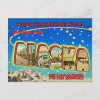  Tarjeta postal antigua de Alaska 