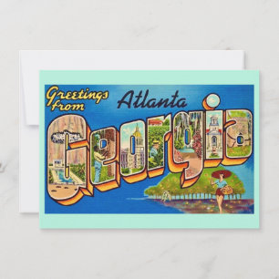 Tarjeta postal antigua de Atlanta
