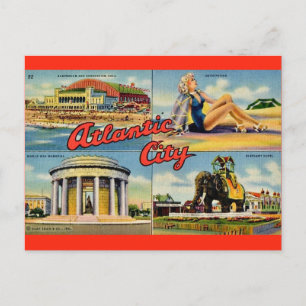 Tarjeta postal antigua de Atlantic City NJ