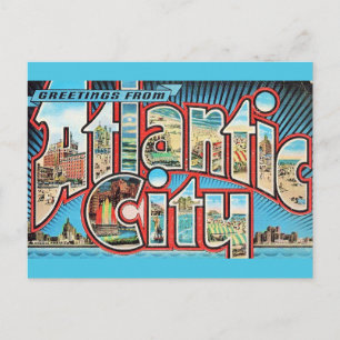Tarjeta postal antigua de Atlantic City NJ