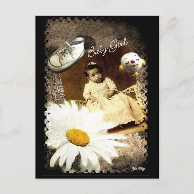 Tarjeta postal antigua de Baby Girl Blak (Anverso)