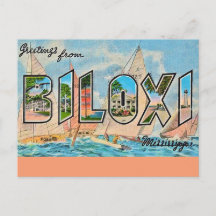 Tarjeta postal antigua de Biloxi Miss