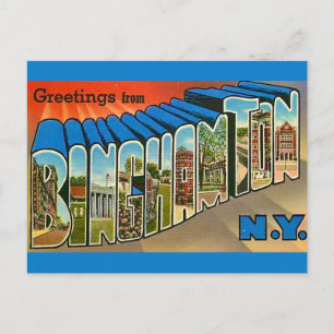 Tarjeta postal antigua de Binghamton NY