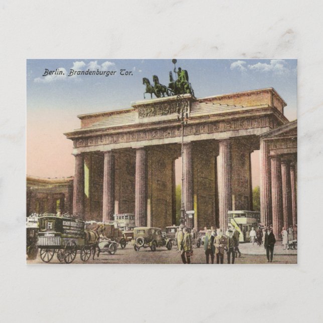 Tarjeta postal antigua de Brandenburger Tor Berlín (Anverso)