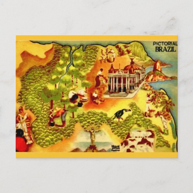 Tarjeta postal antigua de Brasil (Anverso)