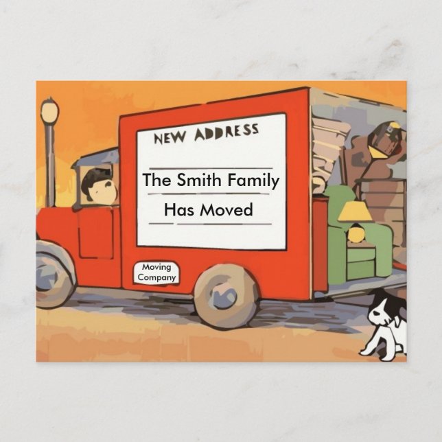 Tarjeta postal antigua de cambio de dirección con  (Anverso)