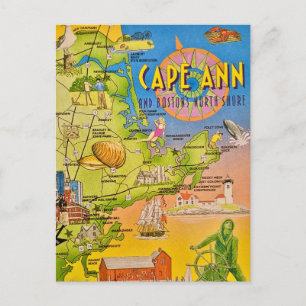 Tarjeta postal antigua de Cape Ann Costa de Boston