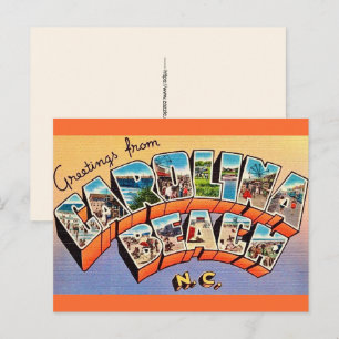 Tarjeta postal antigua de Carolina Beach