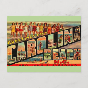 Tarjeta postal antigua de Carolina Beach NC
