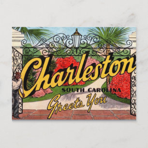 Tarjeta postal antigua de Charleston SC