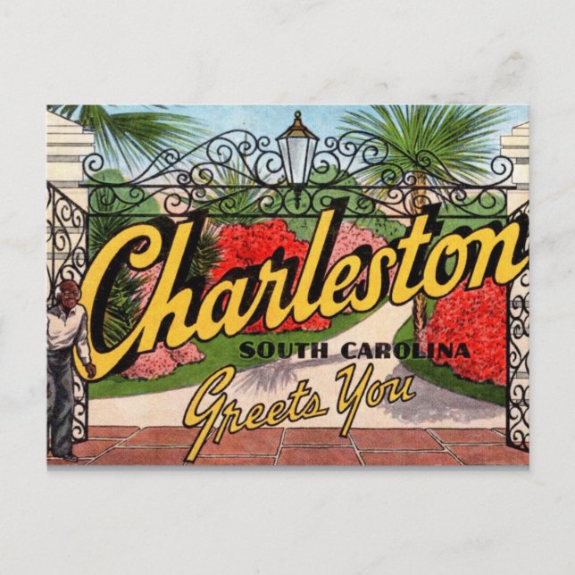 Tarjeta postal antigua de Charleston SC (Anverso)