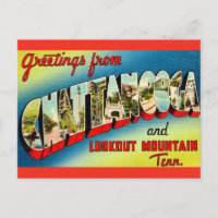 Tarjeta postal antigua de Chattanooga Tennessee