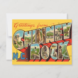 Tarjeta postal antigua de Chimney Rock NC