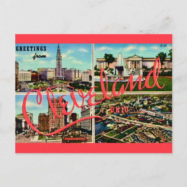 Tarjeta postal antigua de Cleveland OH (Anverso)
