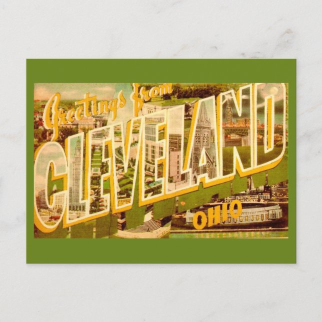 Tarjeta postal antigua de Cleveland Ohio (Anverso)