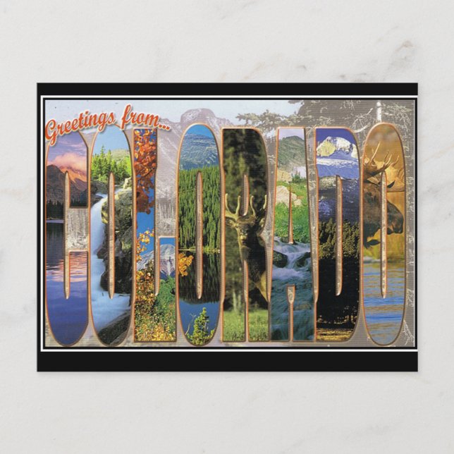 Tarjeta postal antigua de Colorado (Anverso)