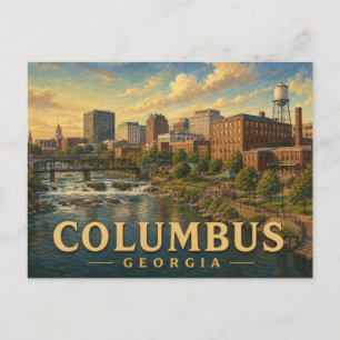 Tarjeta postal antigua de Columbus Georgia