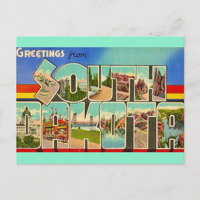 Tarjeta postal antigua de Dakota del Sur (Anverso)