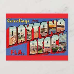 Tarjeta postal antigua de Daytona Beach
