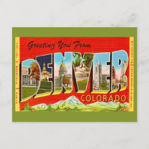 Tarjeta postal antigua de Denver Colorado
