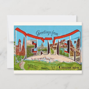 Tarjeta postal antigua de Denver Colorado