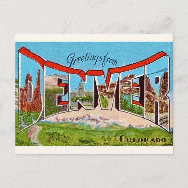 Tarjeta postal antigua de Denver Colorado (Anverso)