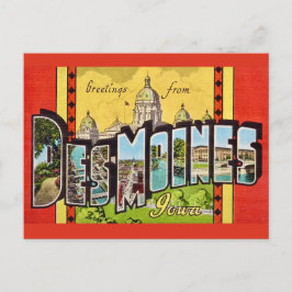 Tarjeta postal antigua de Des Moines Iowa