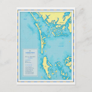 Tarjeta postal antigua de Florida - Marina Boca Gr