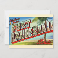 Tarjeta postal antigua de Ft. Lauderdale Florida 