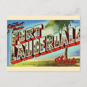 Tarjeta postal antigua de Ft. Lauderdale Florida